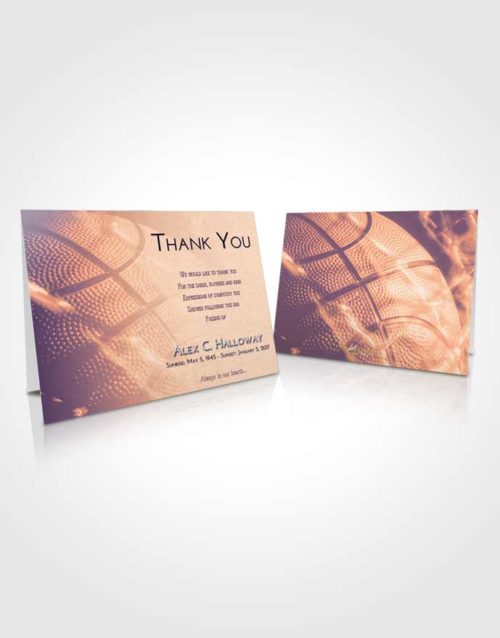 Funeral Thank You Card Template Lavender Sunset Basketball Fame