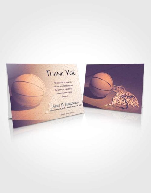 Funeral Thank You Card Template Lavender Sunset Basketball Peace