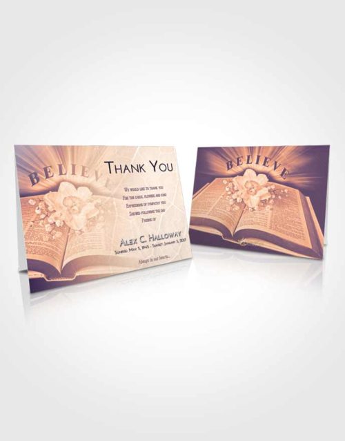 Funeral Thank You Card Template Lavender Sunset Bible Belief