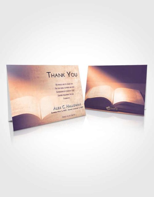 Funeral Thank You Card Template Lavender Sunset Bible Faith