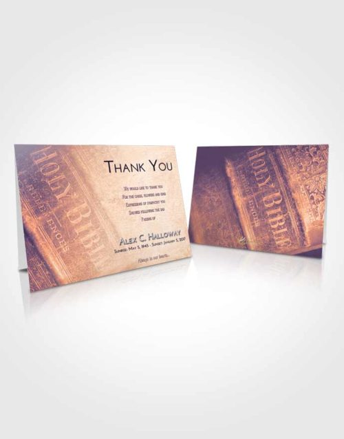 Funeral Thank You Card Template Lavender Sunset Bible Grace