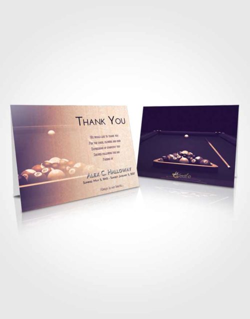 Funeral Thank You Card Template Lavender Sunset Billiards Pride