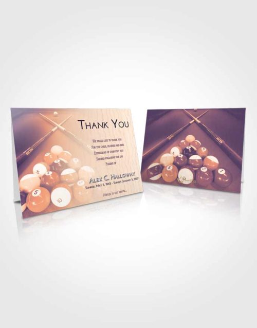Funeral Thank You Card Template Lavender Sunset Billiards Rack