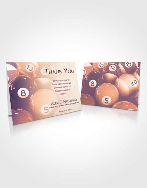 Funeral Thank You Card Template Lavender Sunset Billiards Tournament