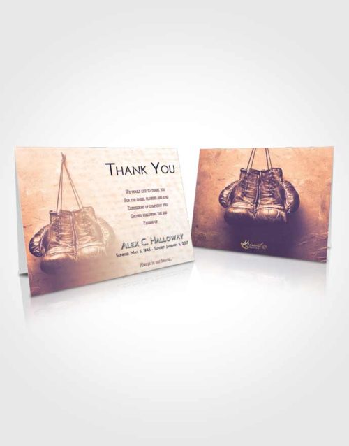 Funeral Thank You Card Template Lavender Sunset Boxing Victory
