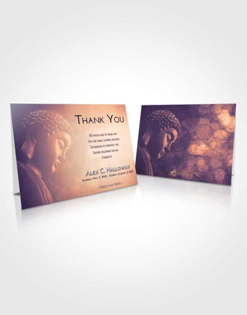 Funeral Thank You Card Template Lavender Sunset Buddha Divinity