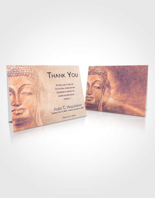 Funeral Thank You Card Template Lavender Sunset Buddha Praise