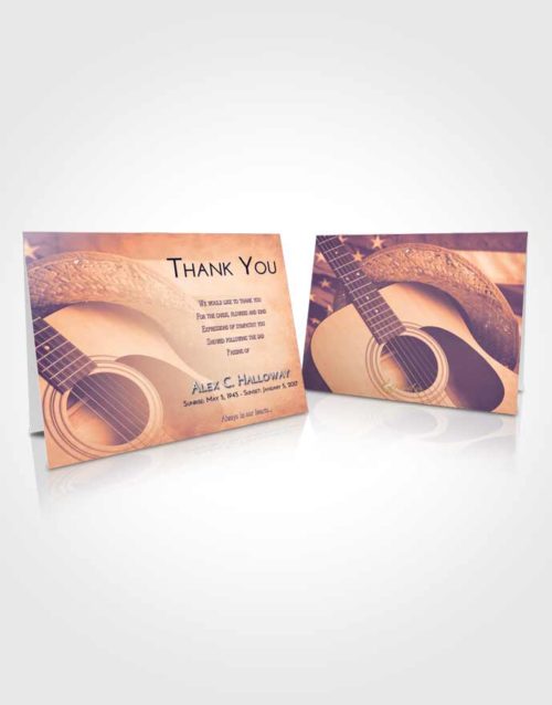 Funeral Thank You Card Template Lavender Sunset Cowboy Heaven