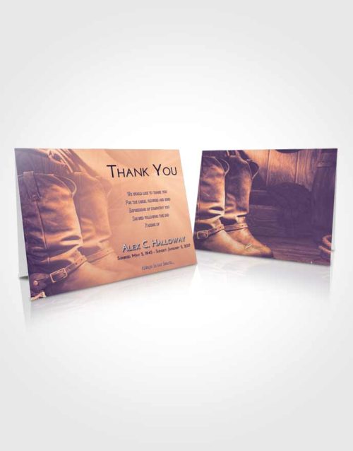 Funeral Thank You Card Template Lavender Sunset Cowboy Love