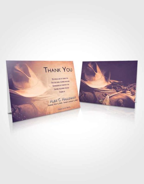 Funeral Thank You Card Template Lavender Sunset Cowboy Serenity