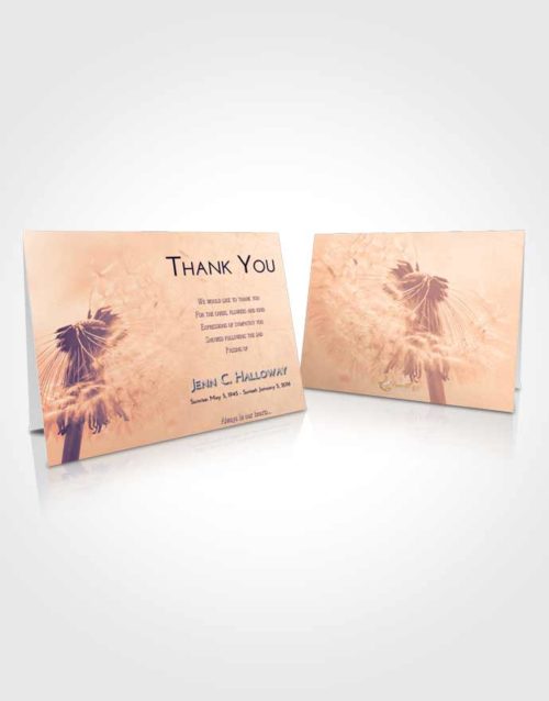 Funeral Thank You Card Template Lavender Sunset Dandelion Dream