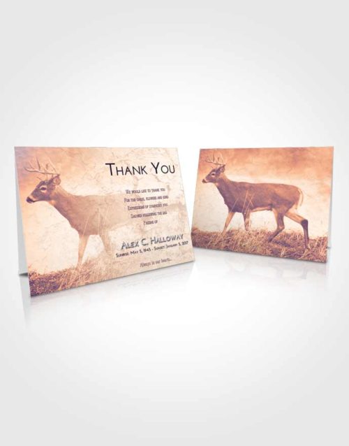Funeral Thank You Card Template Lavender Sunset Deer Game