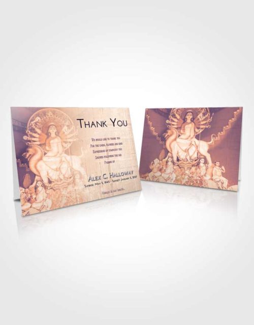 Funeral Thank You Card Template Lavender Sunset Durga Divinity