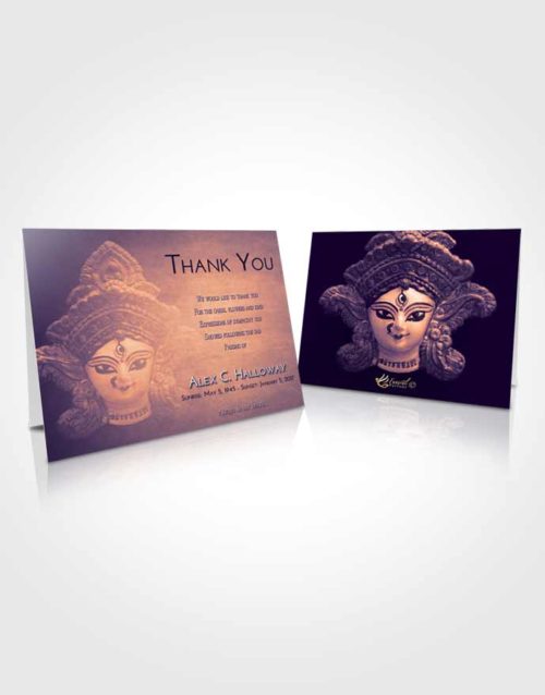 Funeral Thank You Card Template Lavender Sunset Durga Surprise