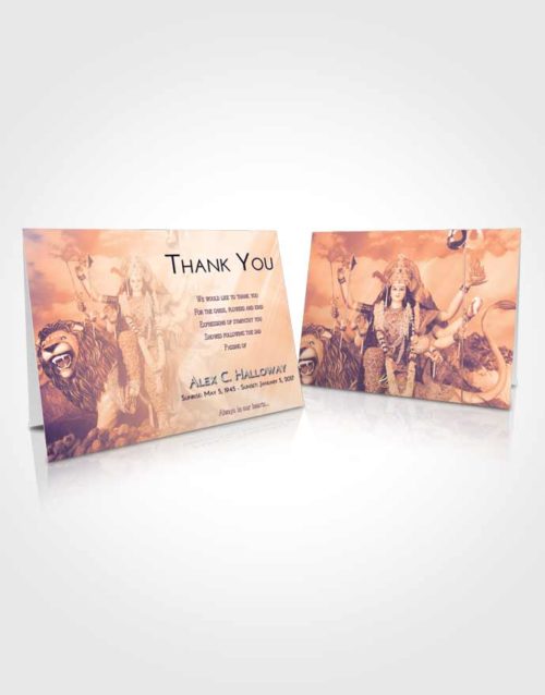 Funeral Thank You Card Template Lavender Sunset Durga Tranquility