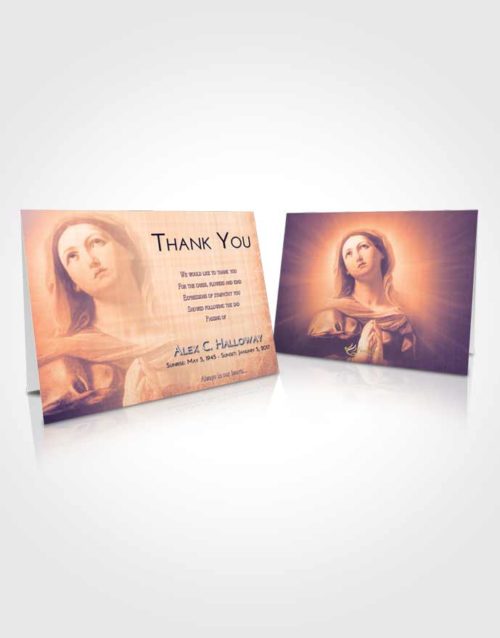 Funeral Thank You Card Template Lavender Sunset Faith in Mary