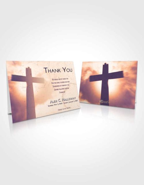 Funeral Thank You Card Template Lavender Sunset Faith in the Cross