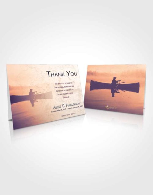 Funeral Thank You Card Template Lavender Sunset Fish in the Water