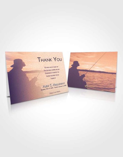 Funeral Thank You Card Template Lavender Sunset Fishing Desire