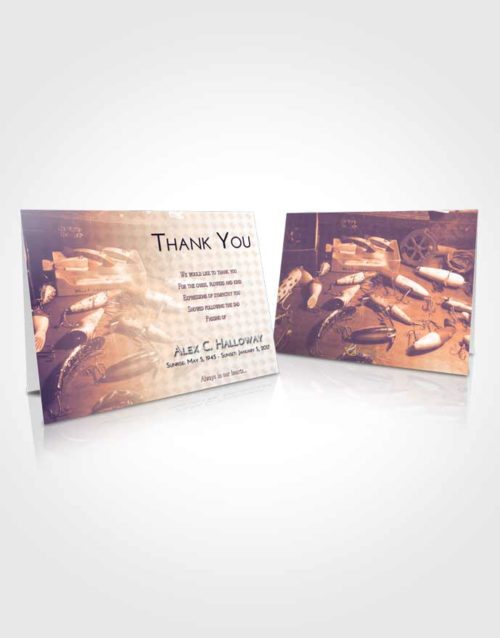 Funeral Thank You Card Template Lavender Sunset Fishing Honor