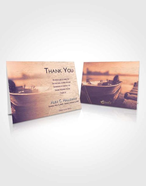Funeral Thank You Card Template Lavender Sunset Fishing Life