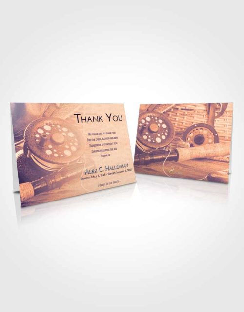 Funeral Thank You Card Template Lavender Sunset Fishing Paradise