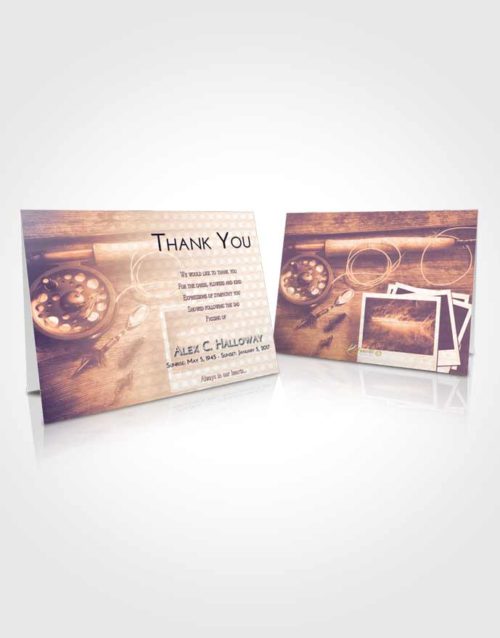 Funeral Thank You Card Template Lavender Sunset Fishing Pride