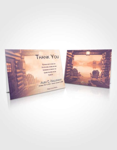 Funeral Thank You Card Template Lavender Sunset Fishing Retreat
