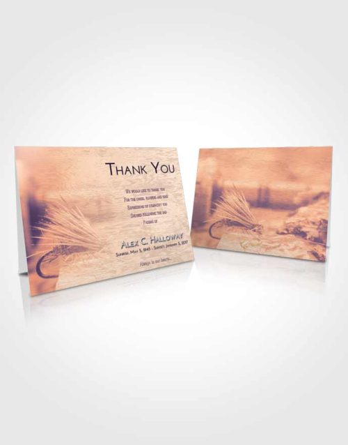 Funeral Thank You Card Template Lavender Sunset Fishing Serenity