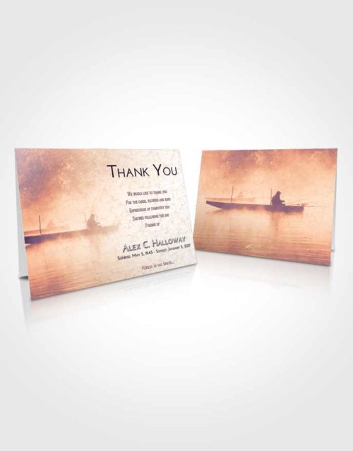 Funeral Thank You Card Template Lavender Sunset Fishing Tranquility
