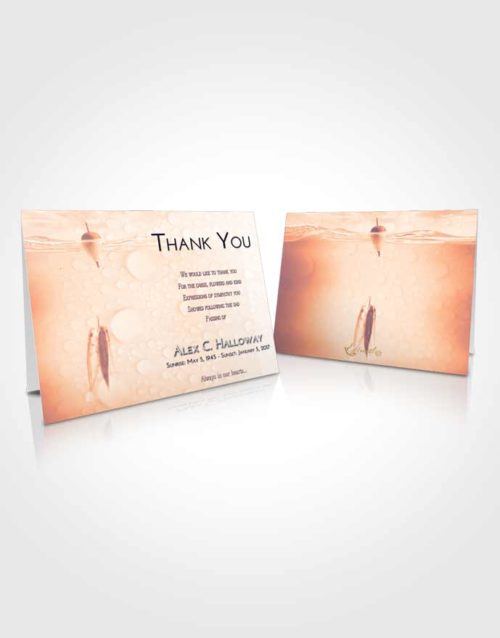 Funeral Thank You Card Template Lavender Sunset Fishing in the Sea