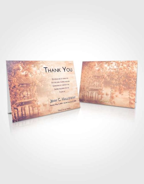 Funeral Thank You Card Template Lavender Sunset Floral Oriental