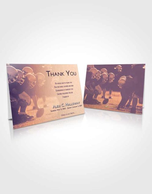 Funeral Thank You Card Template Lavender Sunset Football Day