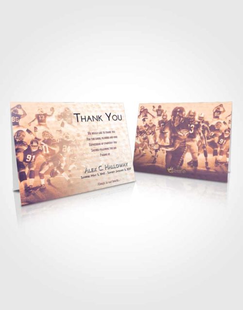 Funeral Thank You Card Template Lavender Sunset Football Destiny