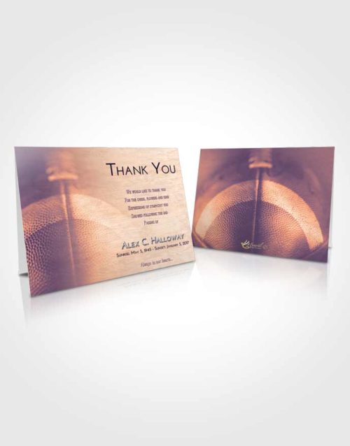 Funeral Thank You Card Template Lavender Sunset Football Journey