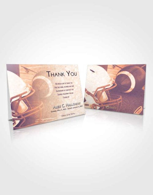 Funeral Thank You Card Template Lavender Sunset Football Party