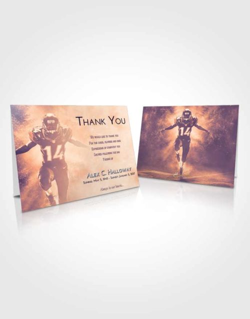 Funeral Thank You Card Template Lavender Sunset Football Serenity