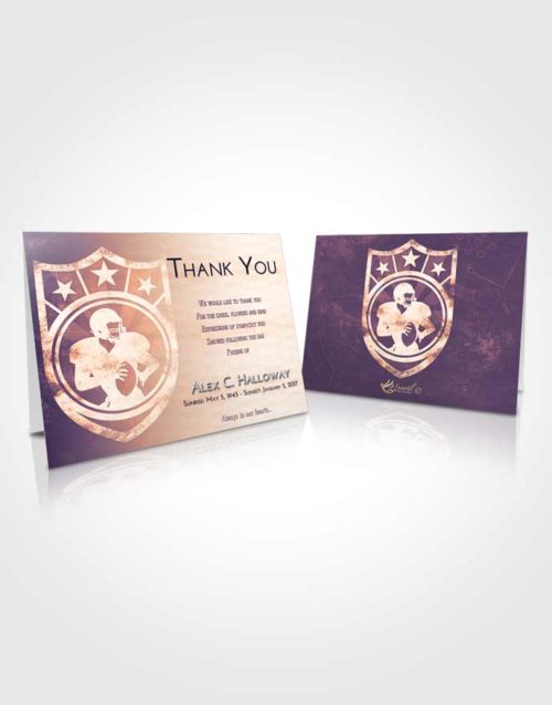 Funeral Thank You Card Template Lavender Sunset Football Surprise