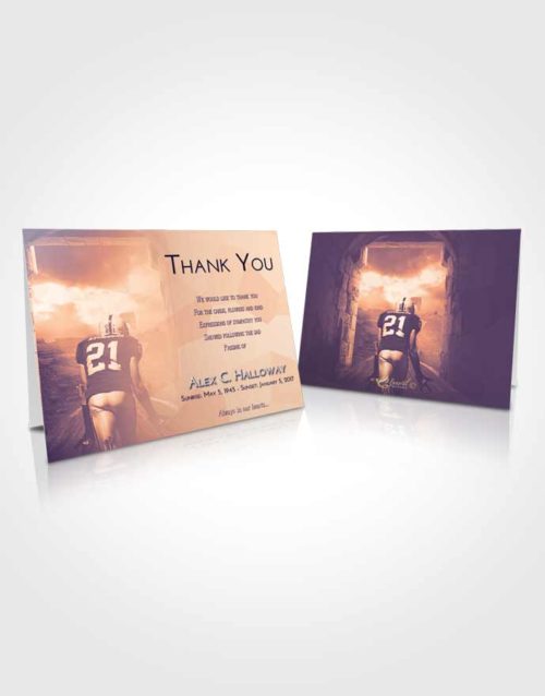 Funeral Thank You Card Template Lavender Sunset Football Victory