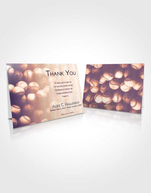 Funeral Thank You Card Template Lavender Sunset Foul Ball