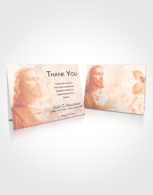 Funeral Thank You Card Template Lavender Sunset Gaze of Jesus
