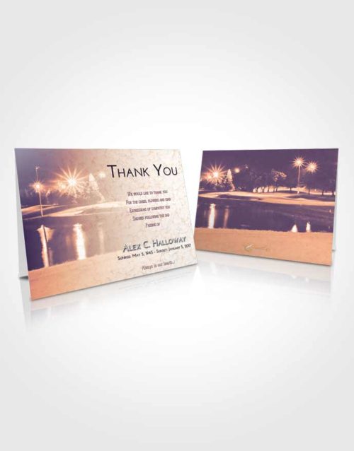 Funeral Thank You Card Template Lavender Sunset Golf Paradise