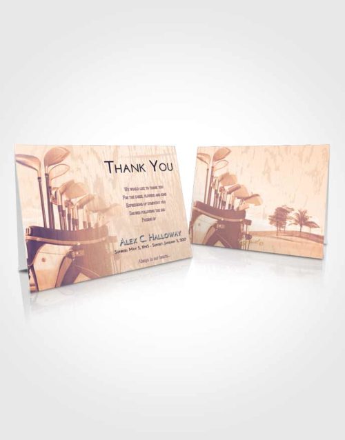 Funeral Thank You Card Template Lavender Sunset Golf Set