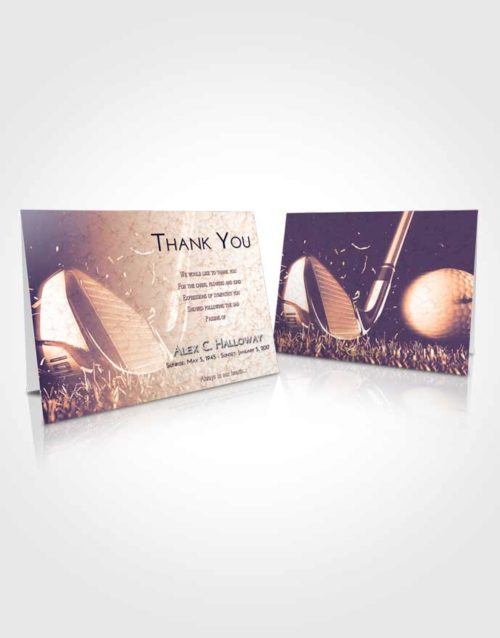 Funeral Thank You Card Template Lavender Sunset Golf Swing