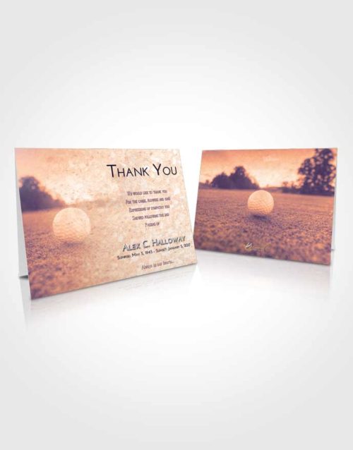 Funeral Thank You Card Template Lavender Sunset Golfing Honor