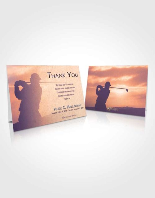 Funeral Thank You Card Template Lavender Sunset Golfing Peace