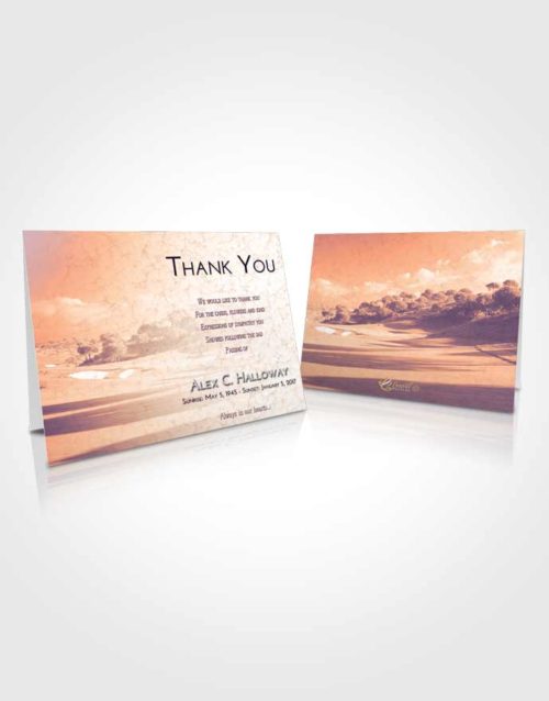 Funeral Thank You Card Template Lavender Sunset Golfing Sandtrap