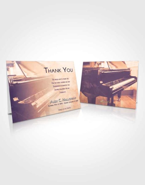 Funeral Thank You Card Template Lavender Sunset Grand Piano
