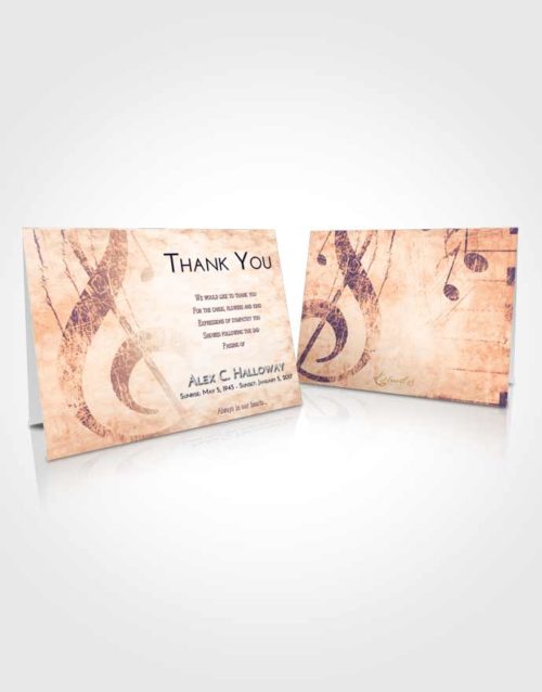 Funeral Thank You Card Template Lavender Sunset Harmonica