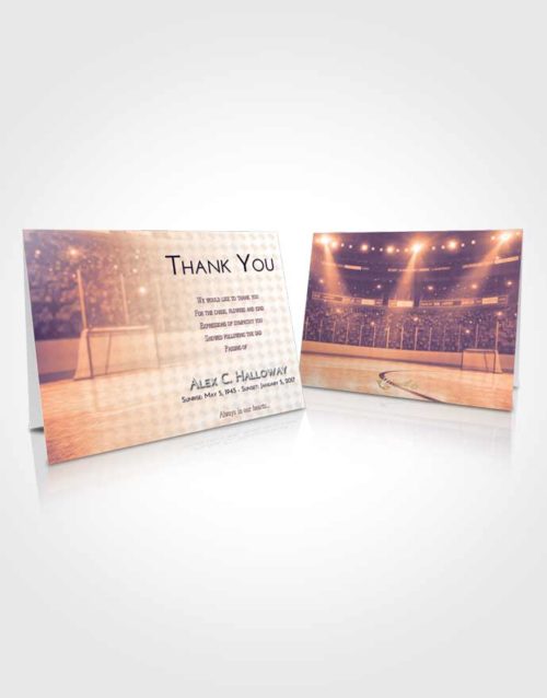 Funeral Thank You Card Template Lavender Sunset Hockey Love